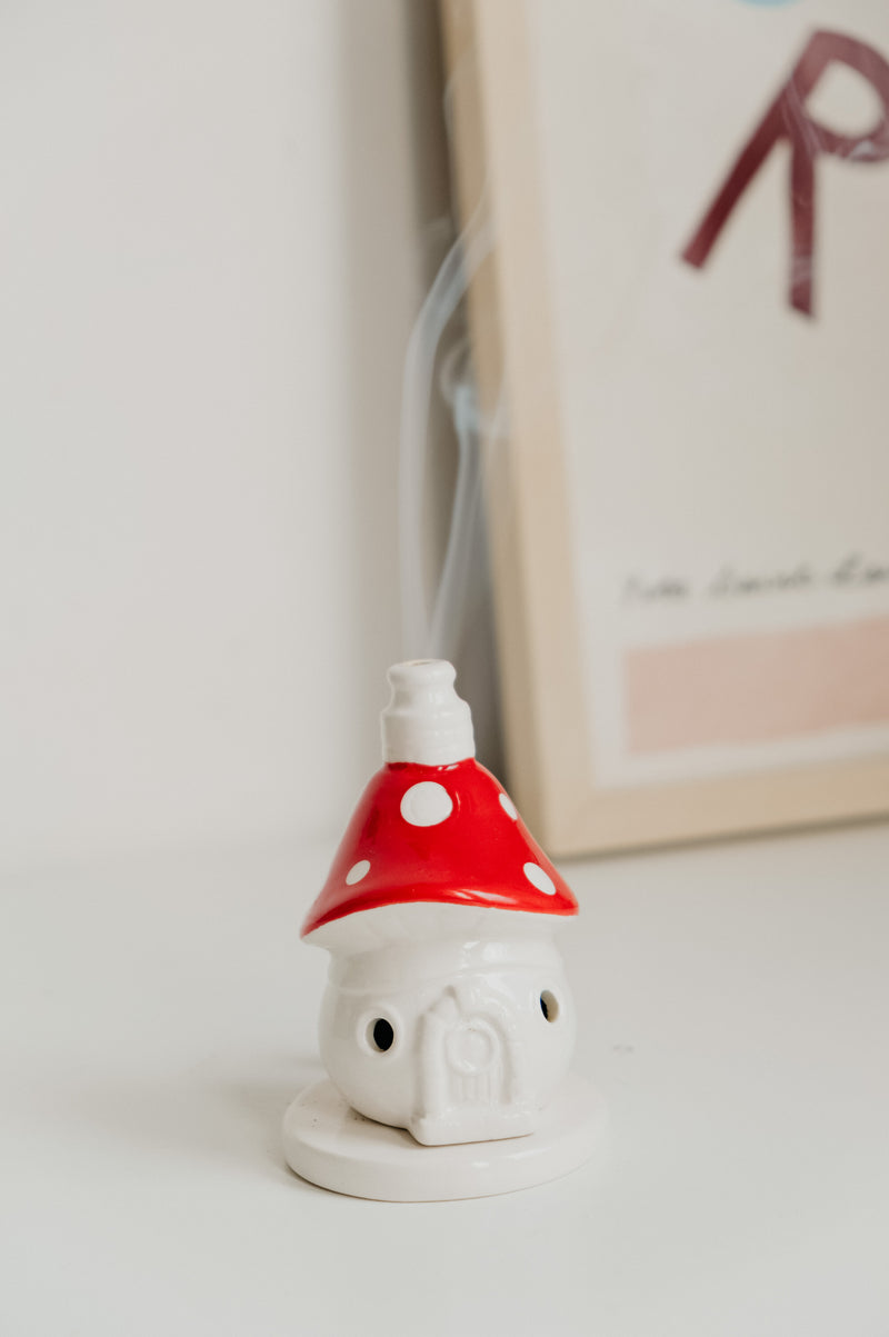 Mushroom House Incense Cone Burner