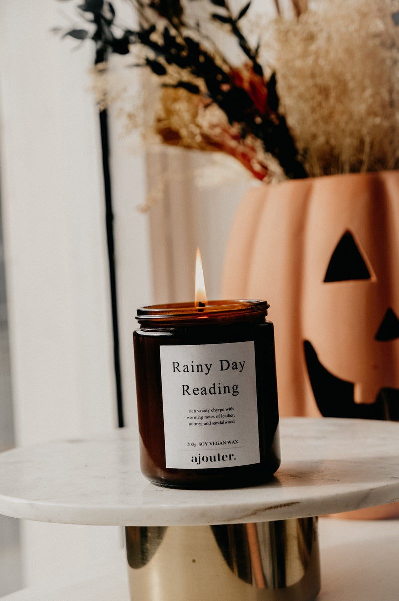 Rainy Day Autumn Halloween Candle