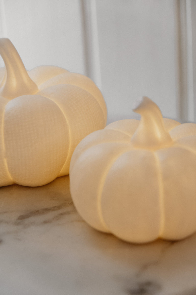LED Light-Up Textured Halloween Autumn Pumpkins