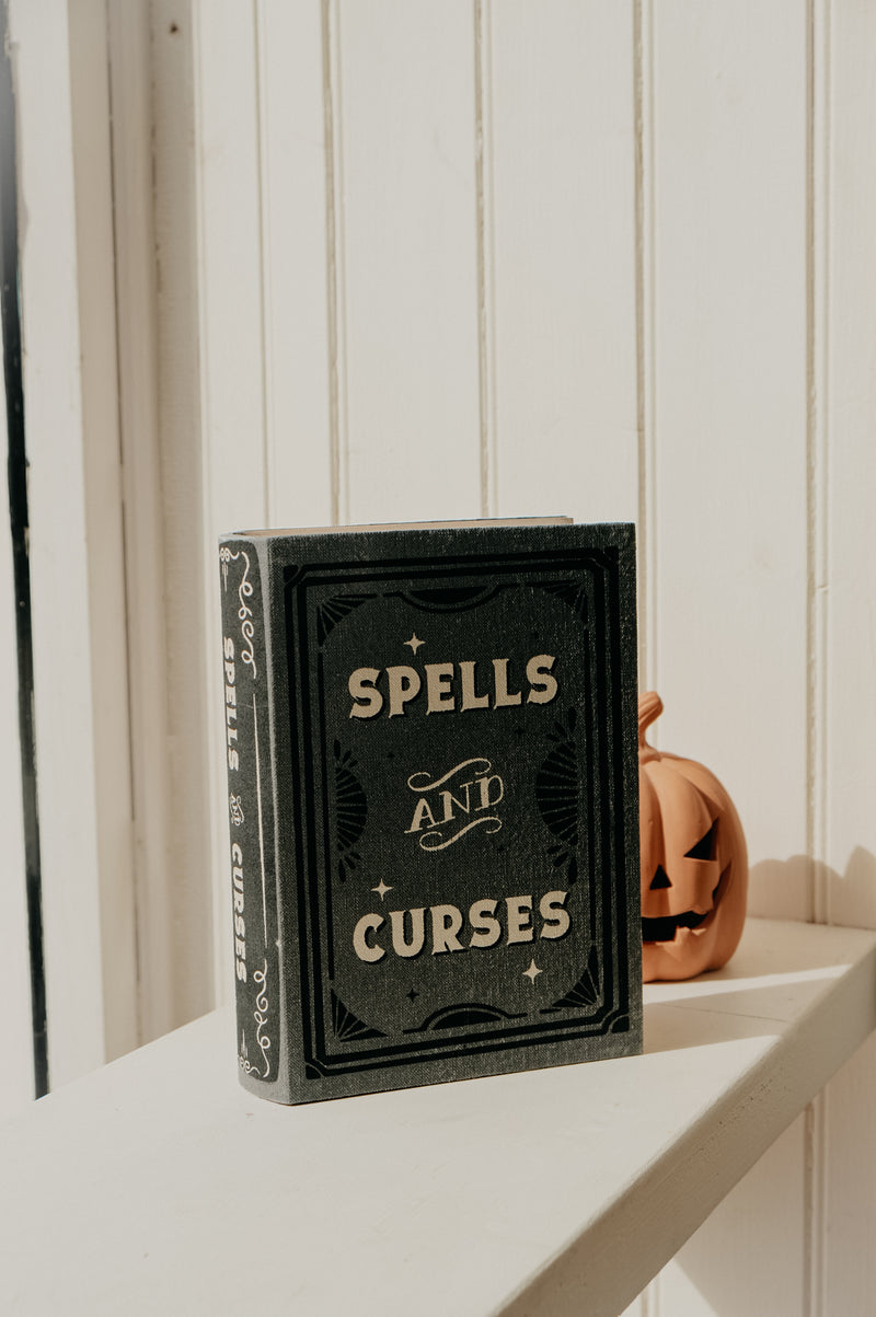 Spells and Curses Storage Book Halloween Autumn Decor