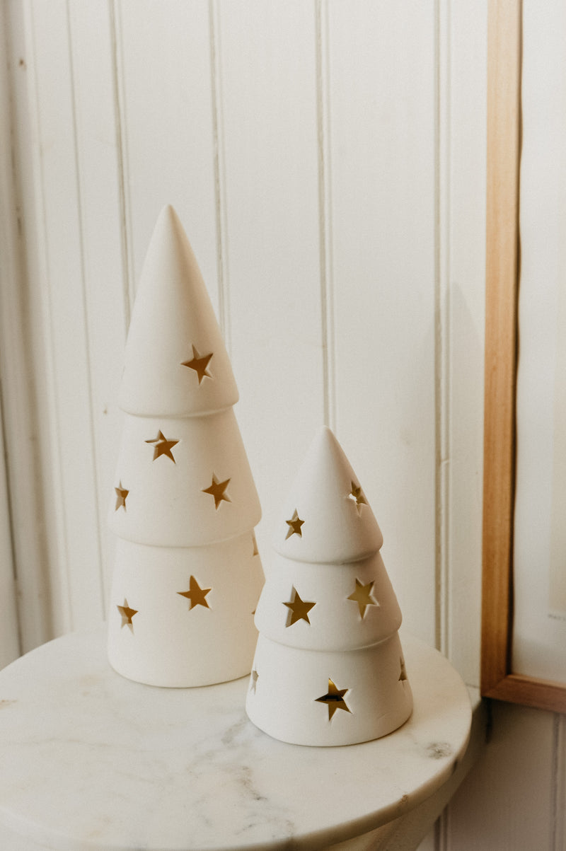 White Star LED Ceramic Trees - 2 sizes