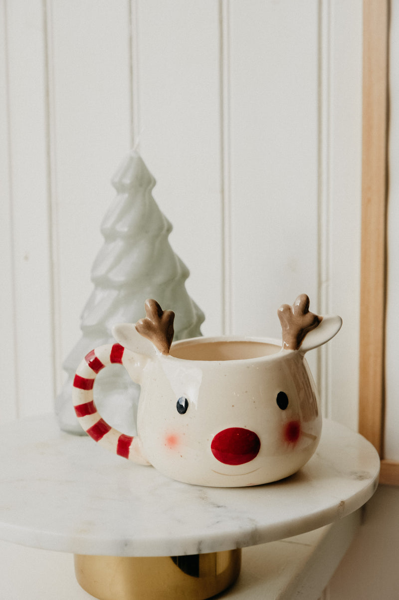 Rudolph Reindeer Speckled XL Coffee Mug