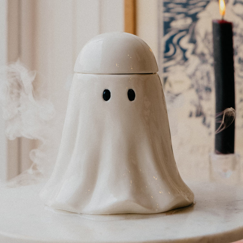 Gus Ghost Halloween Autumn Ceramic Cookie / Treats Jar