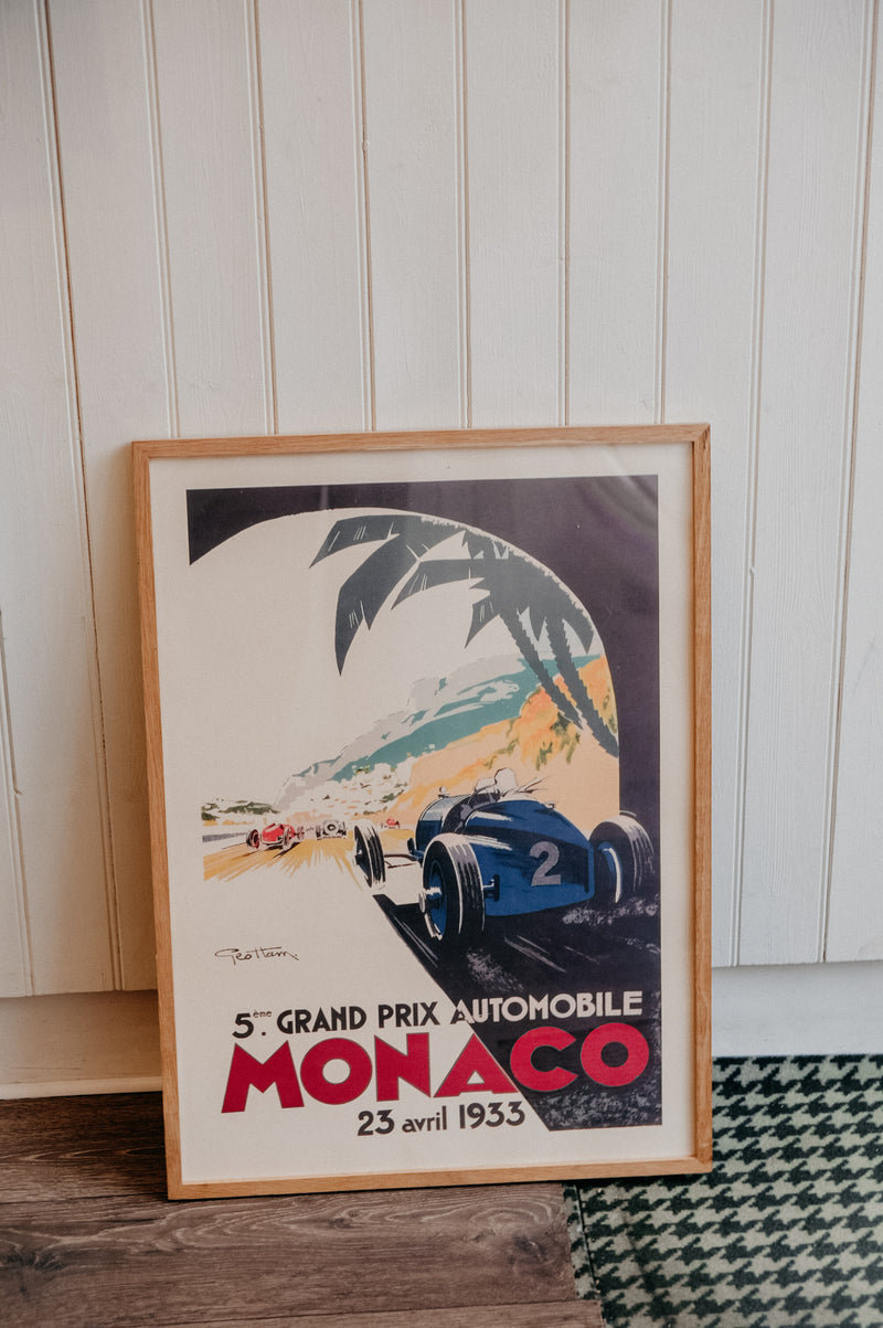 Monaco F1 Grand Prix Retro Print 50cm x 70cm