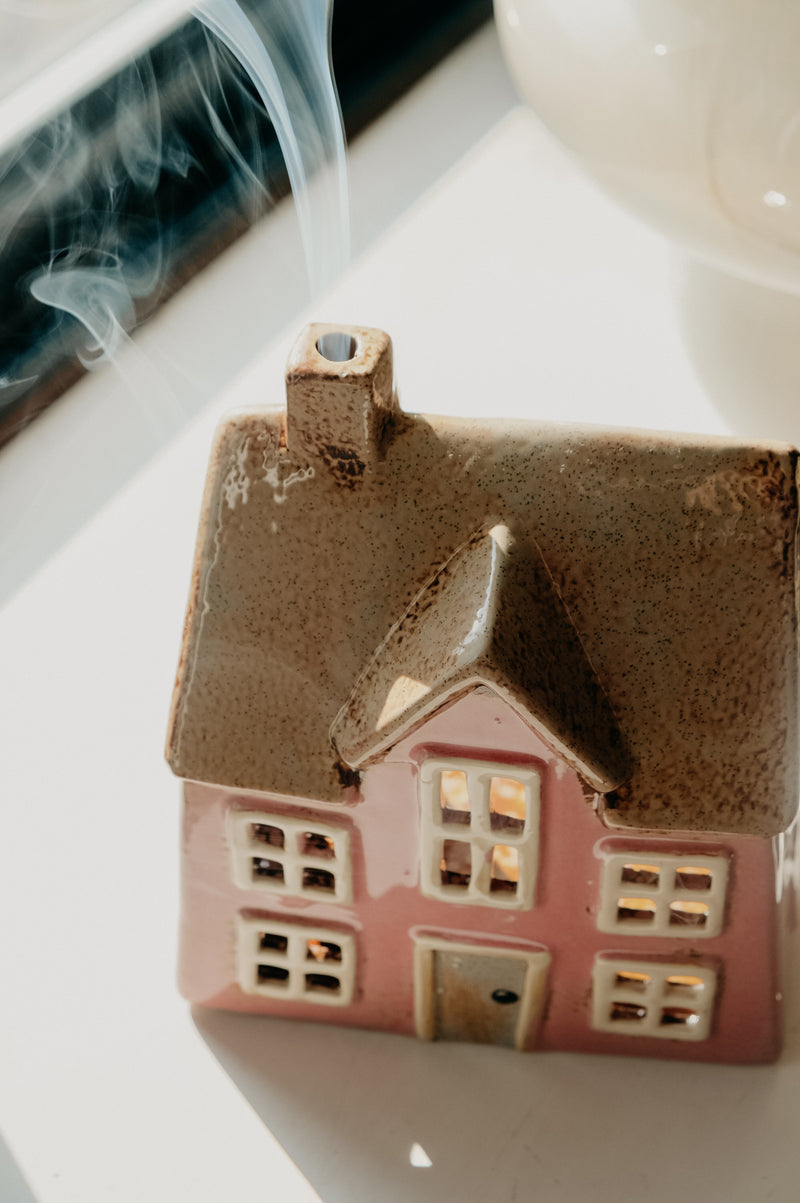 Cottage House Pink Incense Burner