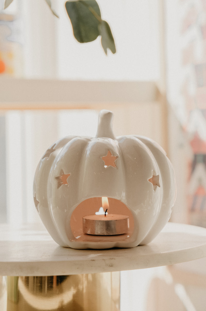 Hazel Star Pumpkin Tealight Holder Halloween Autumn