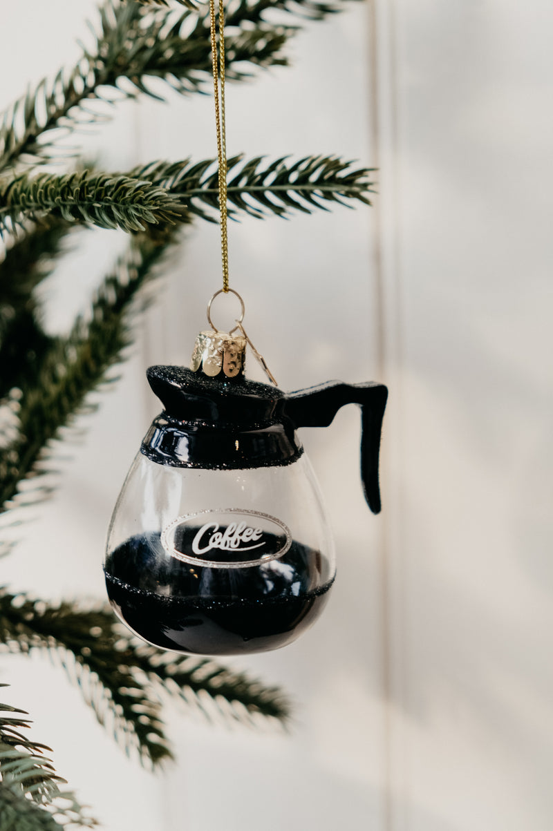 Lukes Gilmore Inspired Coffee Server Glitter Glass Christmas Tree Bauble