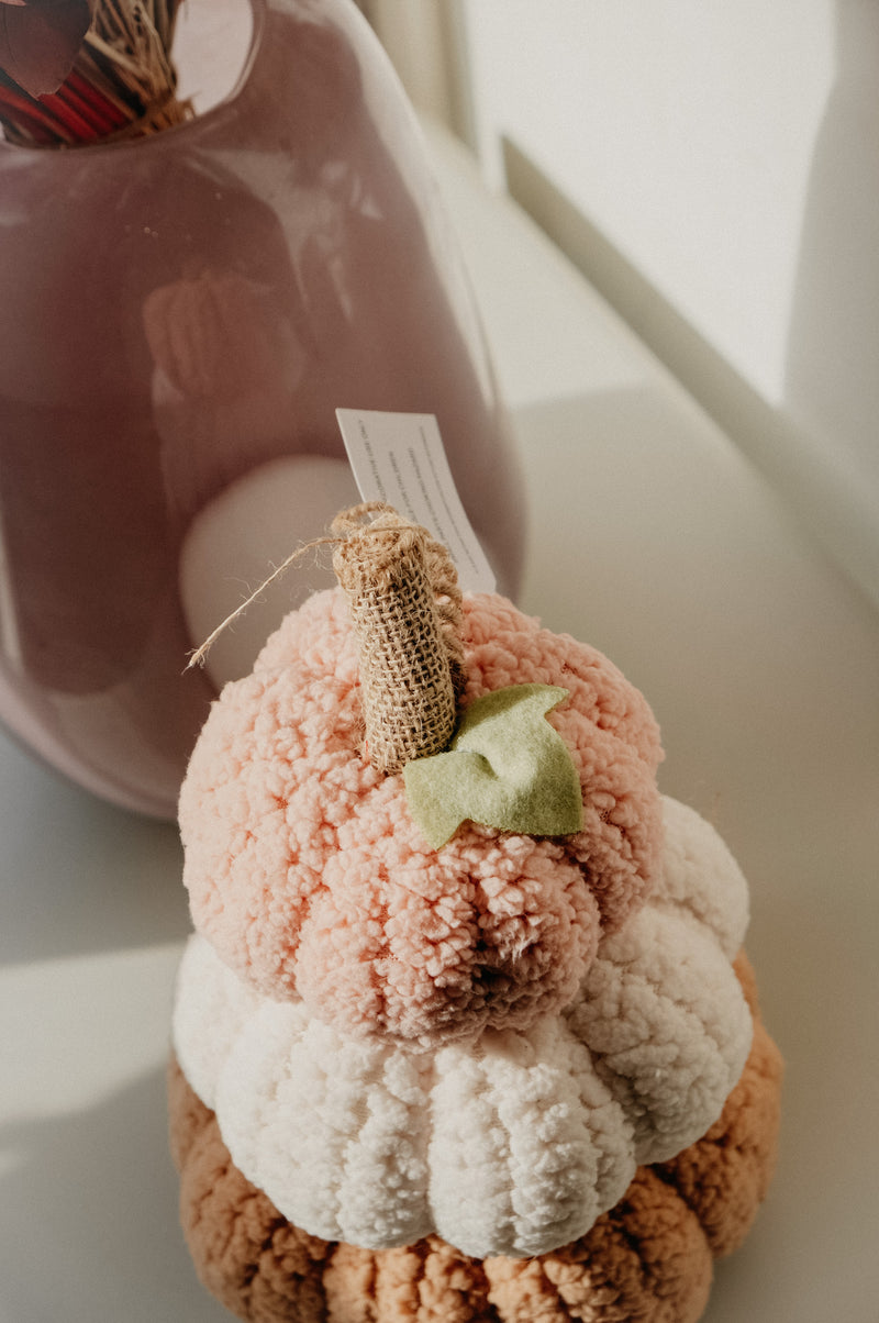 Pastel Stacked Sherpa Pumpkins