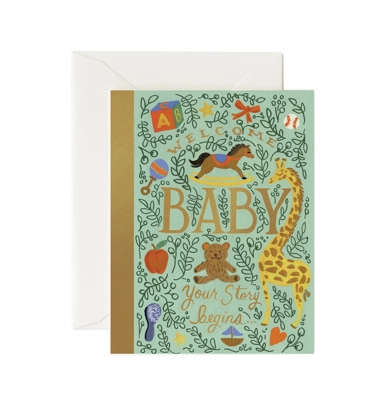 Welcome Baby Story Book Greetings Card