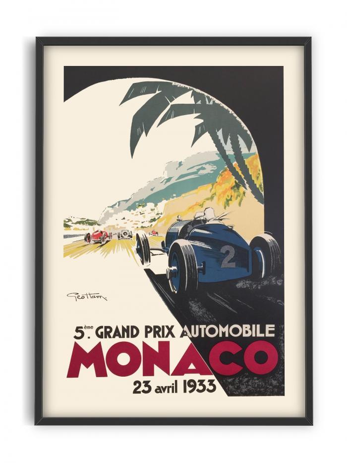 Monaco F1 Grand Prix Retro Print 50cm x 70cm