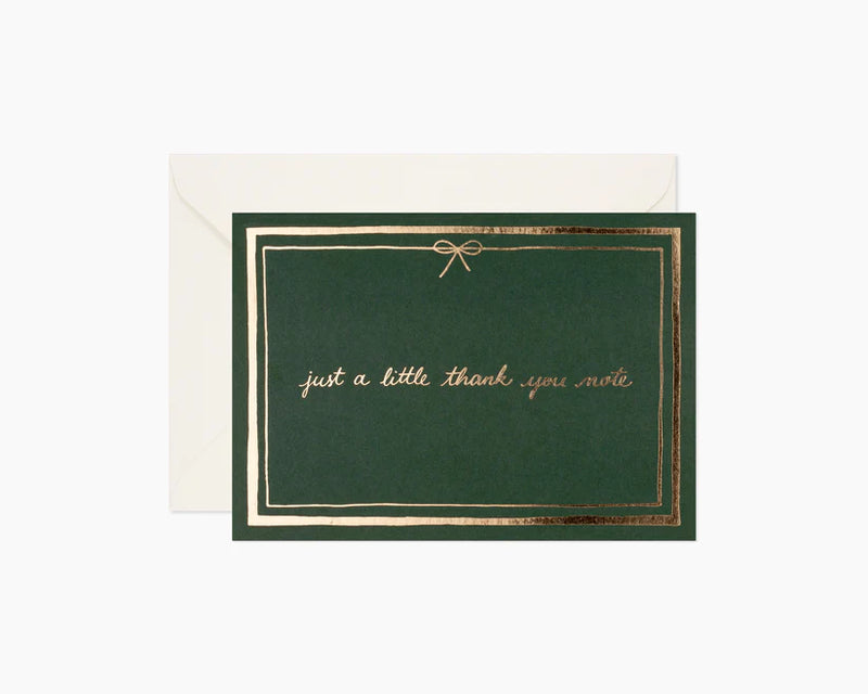 Little Thank You Dark Green Greeting Gift Card