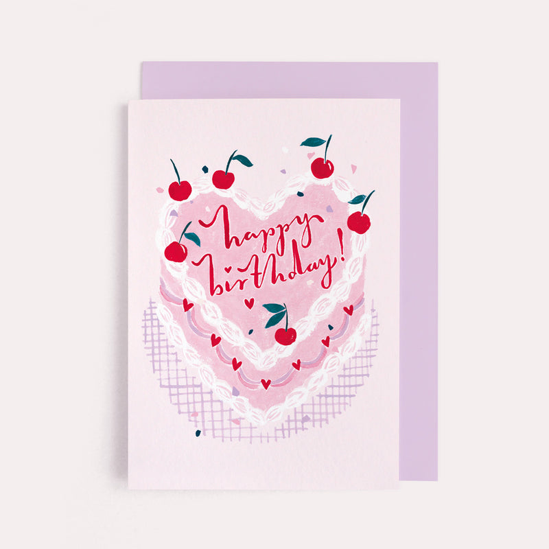 Happy Birthday Iced Cherry Cake Card