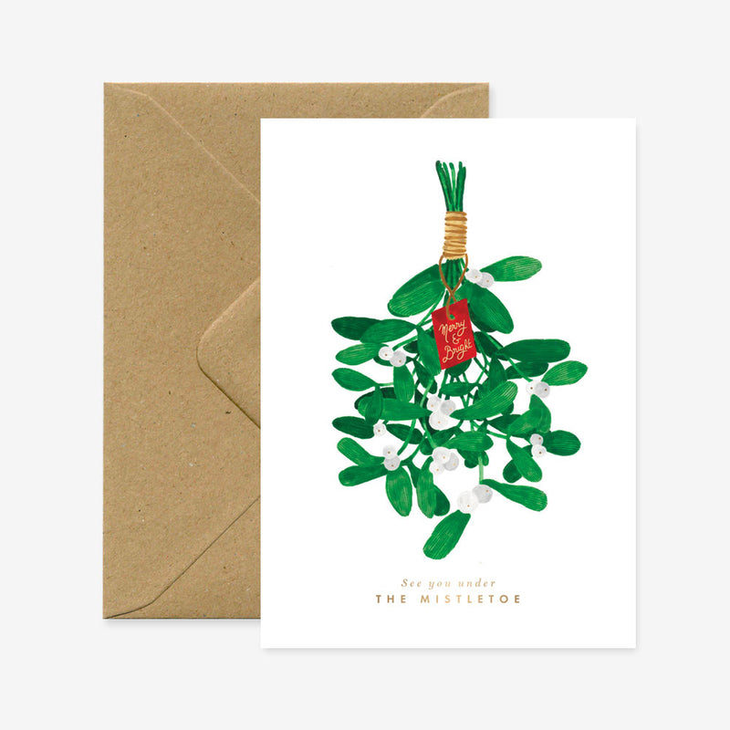 Mistletoe Christmas Greetings Card