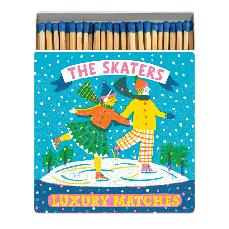 Ice Skaters Winter Christmas Matchbox