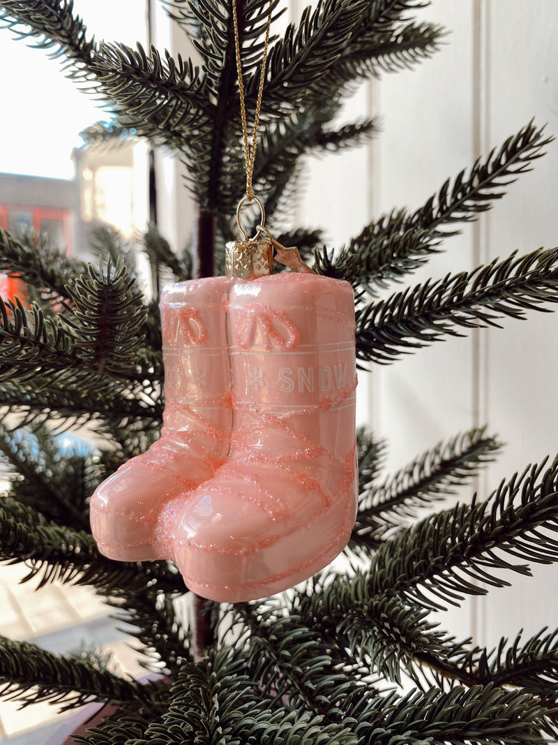 Lana Pink Glitter Snow Boots Christmas Tree Bauble Ornament