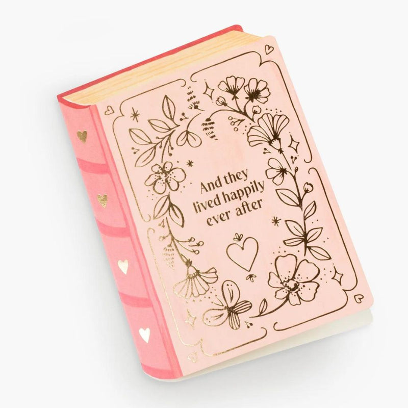 Happily Ever After Fairy Tale Book Pastel Pink Wedding Greeting Gift Card