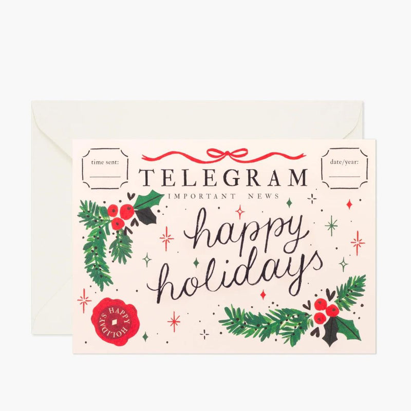 Christmas Telegram Pastel Greeting Gift Card