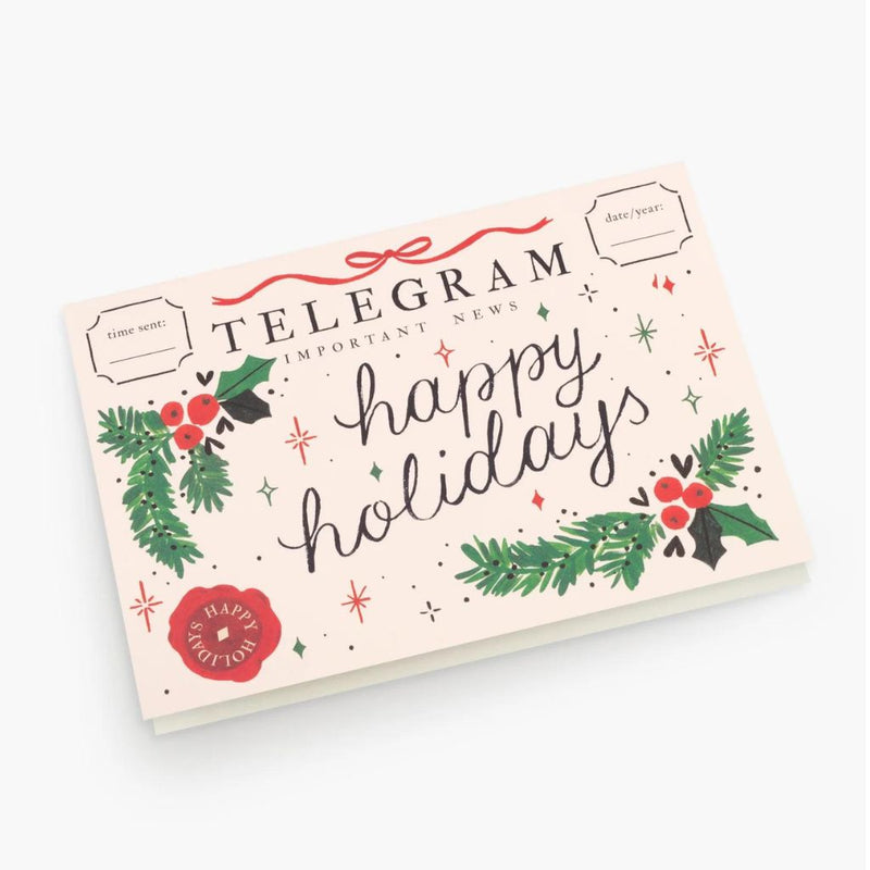 Christmas Telegram Pastel Greeting Gift Card