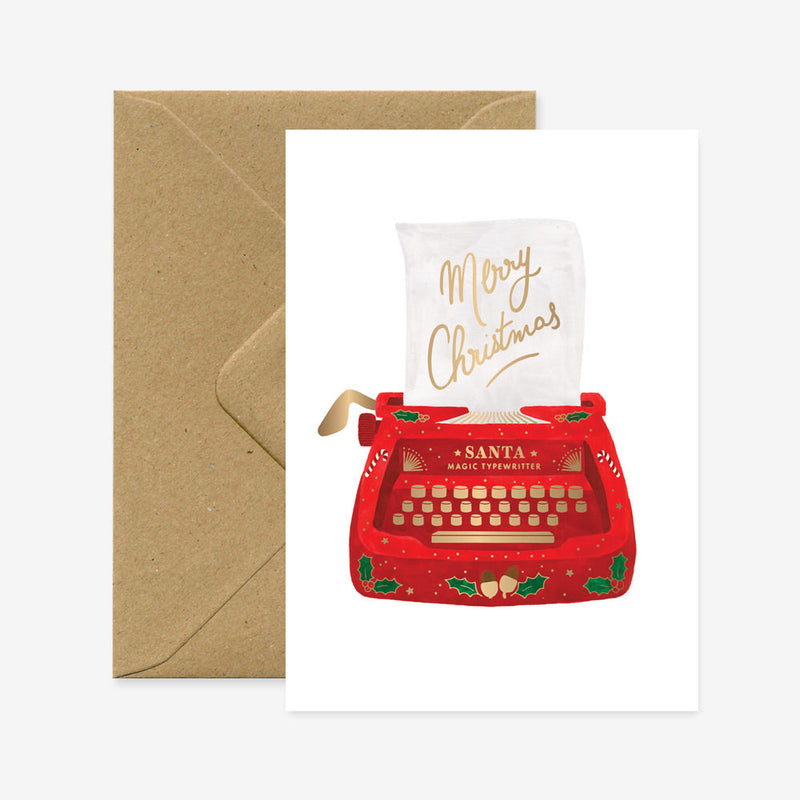 Merry Christmas Typewriter Greetings Card