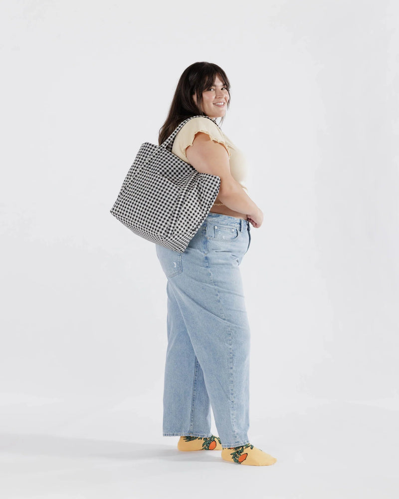 Black and White Checkered Cloud Tote Bag