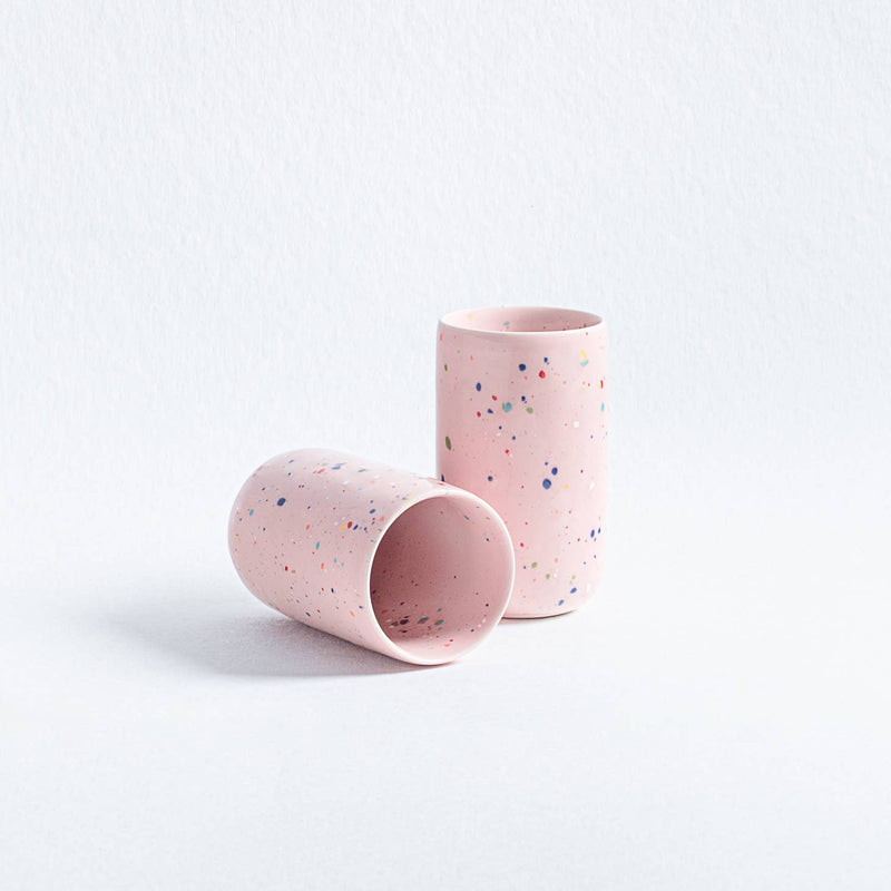 Pink Speckled XL Tall Coffee Mug