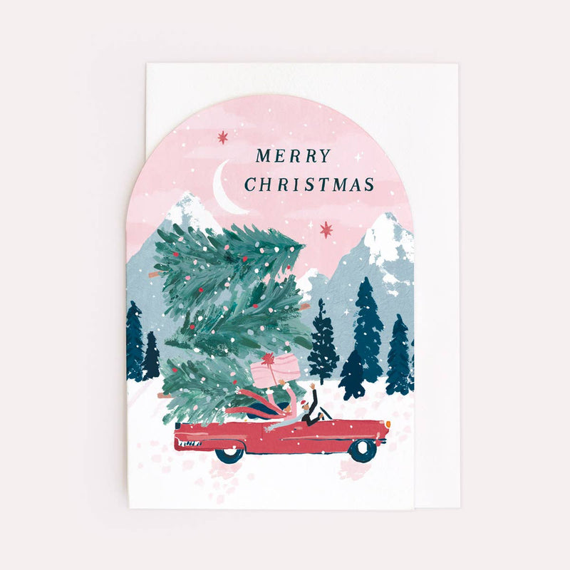 Driving Home For Christmas Greetings Card