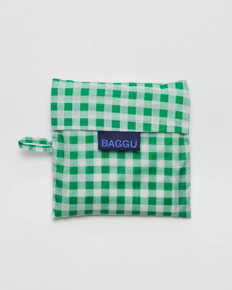 Green Gingham Reusable Shopper Bag