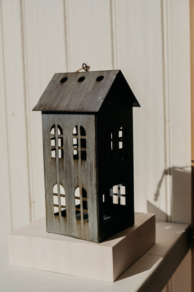 Haunted House Halloween Tealight Candle Lantern - small and large