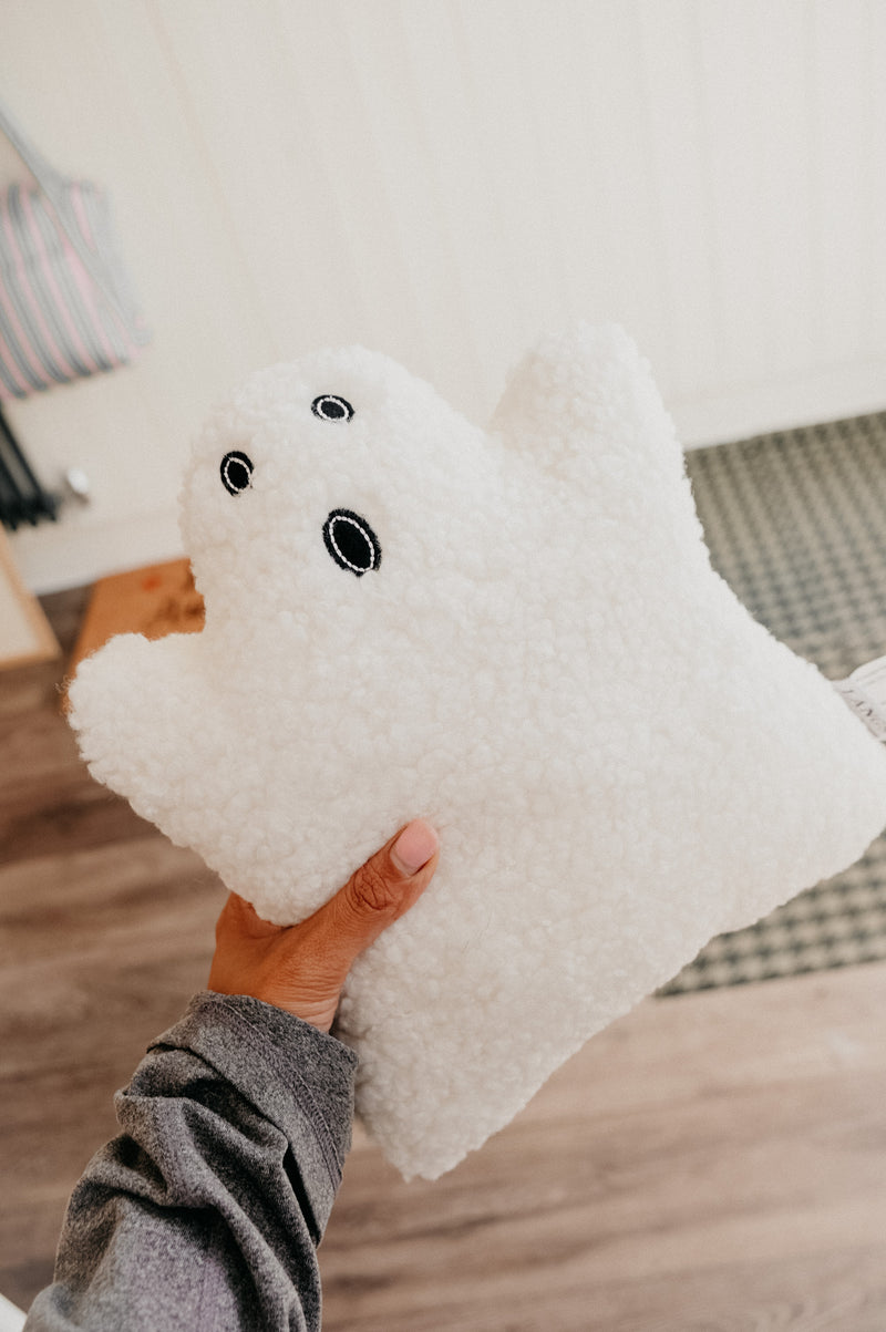 Ghost Sherpa Halloween Autumn Pillow Doorstop