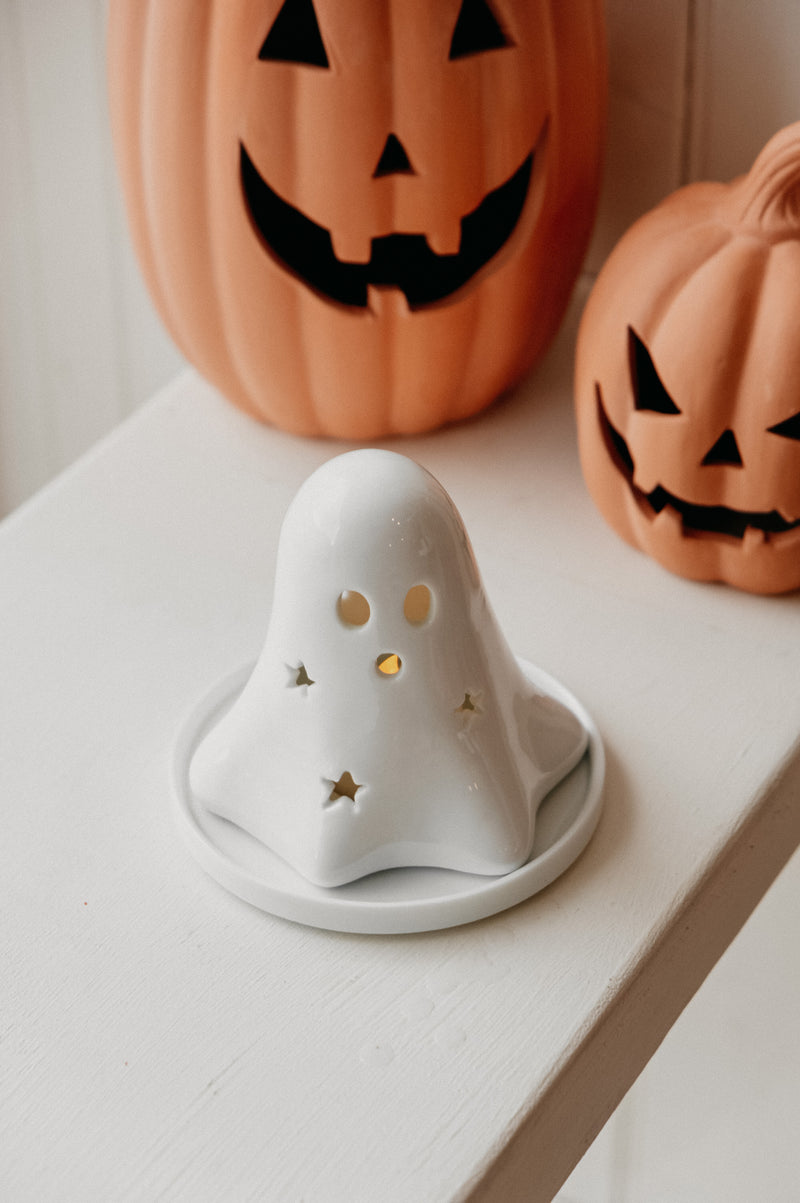 Ghost Halloween Autumn Incense Cone Holder / Tealight Holder