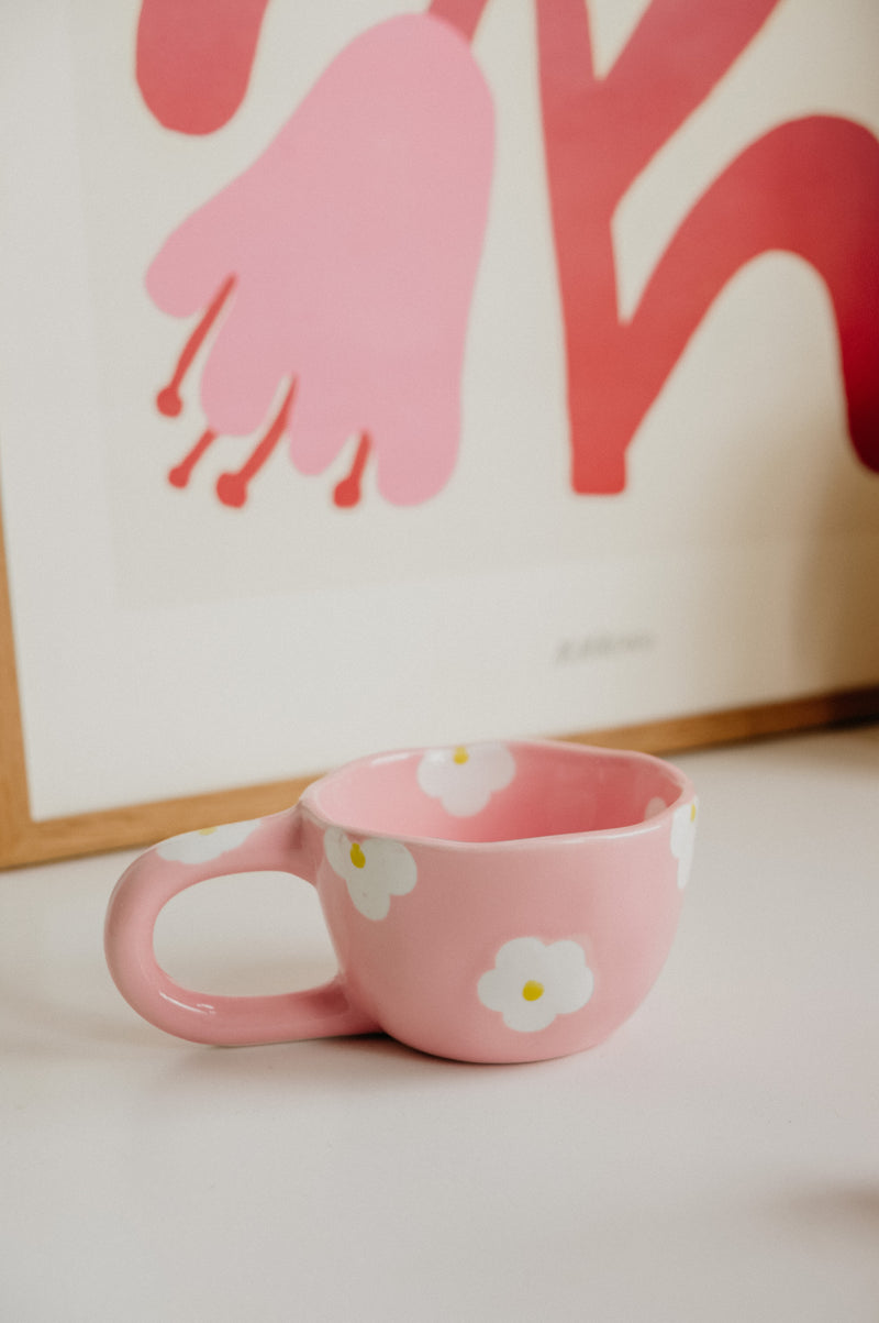 Binx Pink Flower XL Round Handled Mug