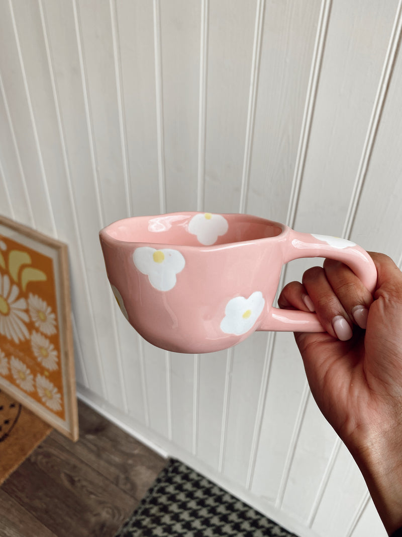Binx Pink Flower XL Round Handled Mug