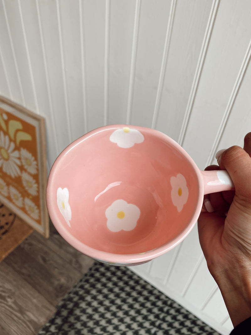 Binx Pink Flower XL Round Handled Mug