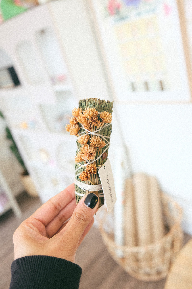 Cedar Smudge and Dried Flowers Sage Stick