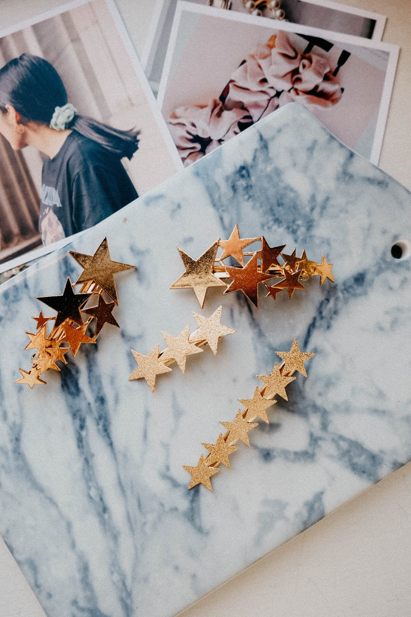 Natalia Gold Star Hair Clips Pack of 2
