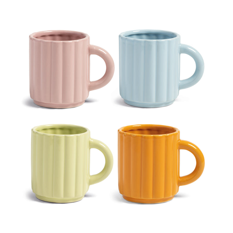 Joan Ribbed Pastel Coffee Mugs