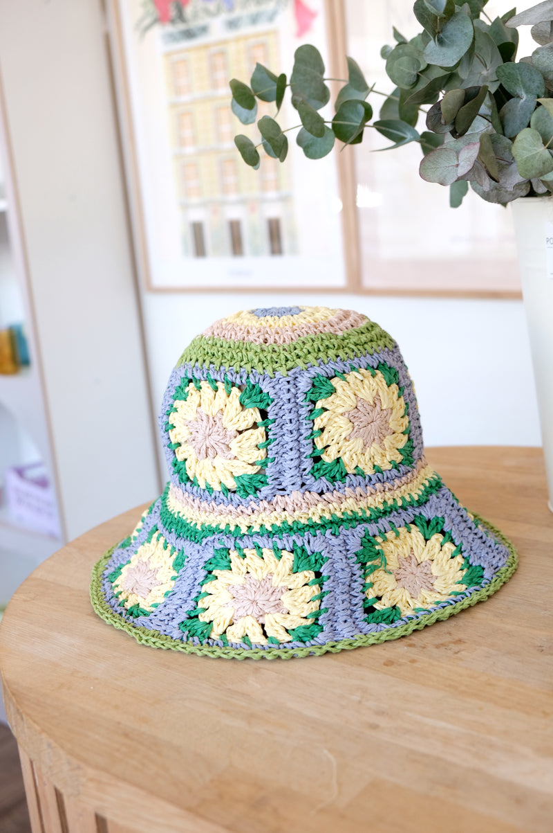 Bali Multicoloured Crotchet Bucket Hat