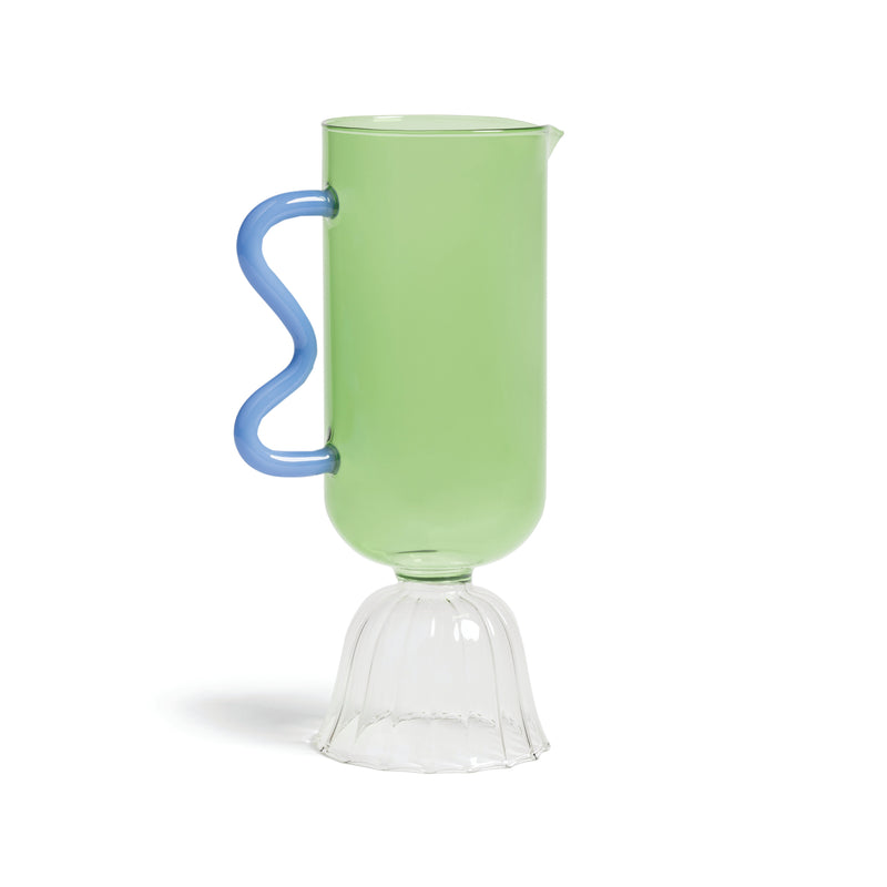 Alie Green and Blue Glass Carafe Jug