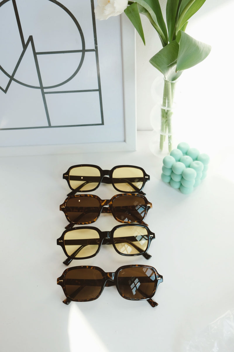 Haye Retro Square 70s Style Tinted Lens Sunglasses