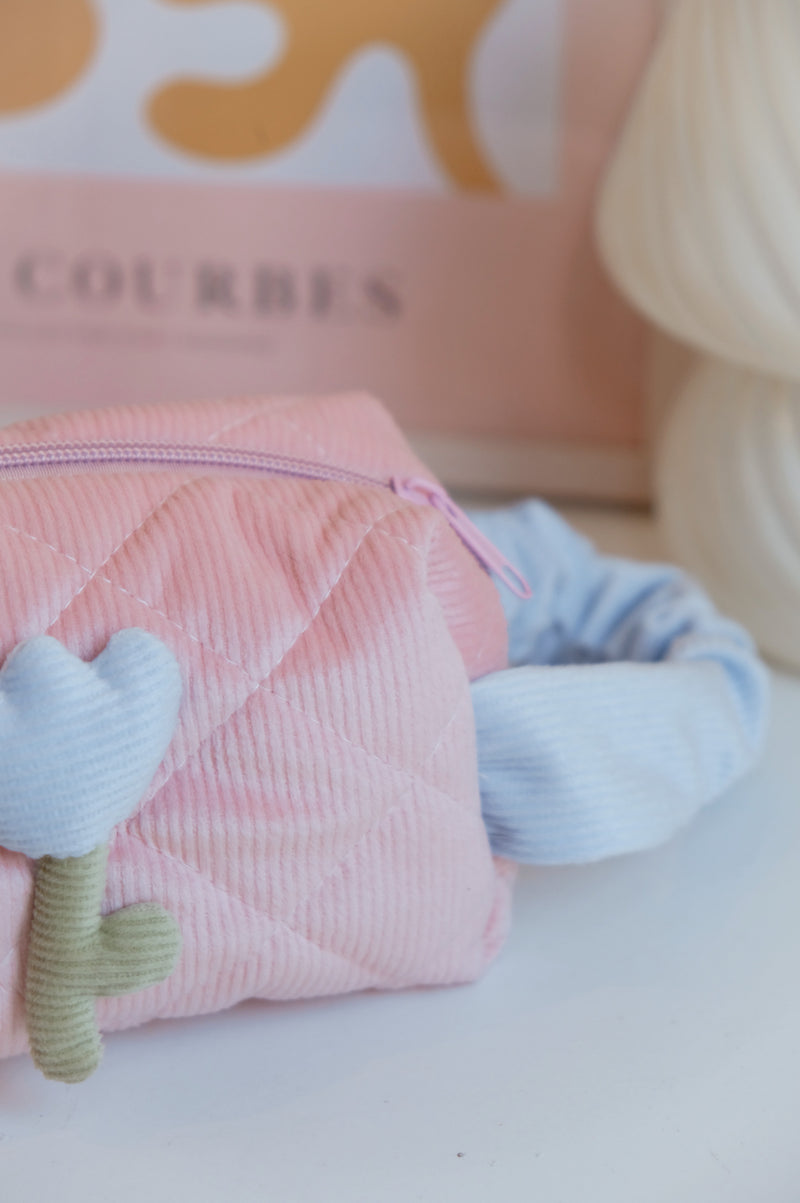 Tulip Flower Pastel Cord Beauty Bag - 3 colours available