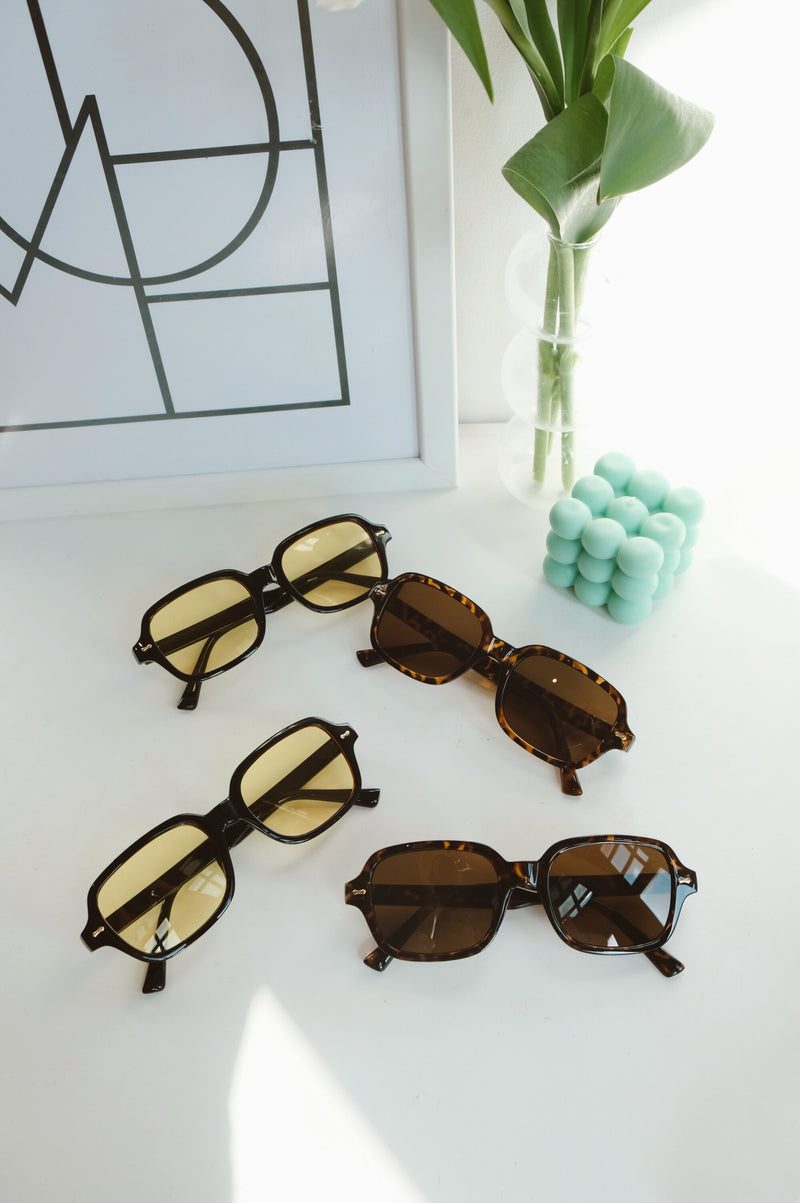 Haye Retro Square 70s Style Tinted Lens Sunglasses