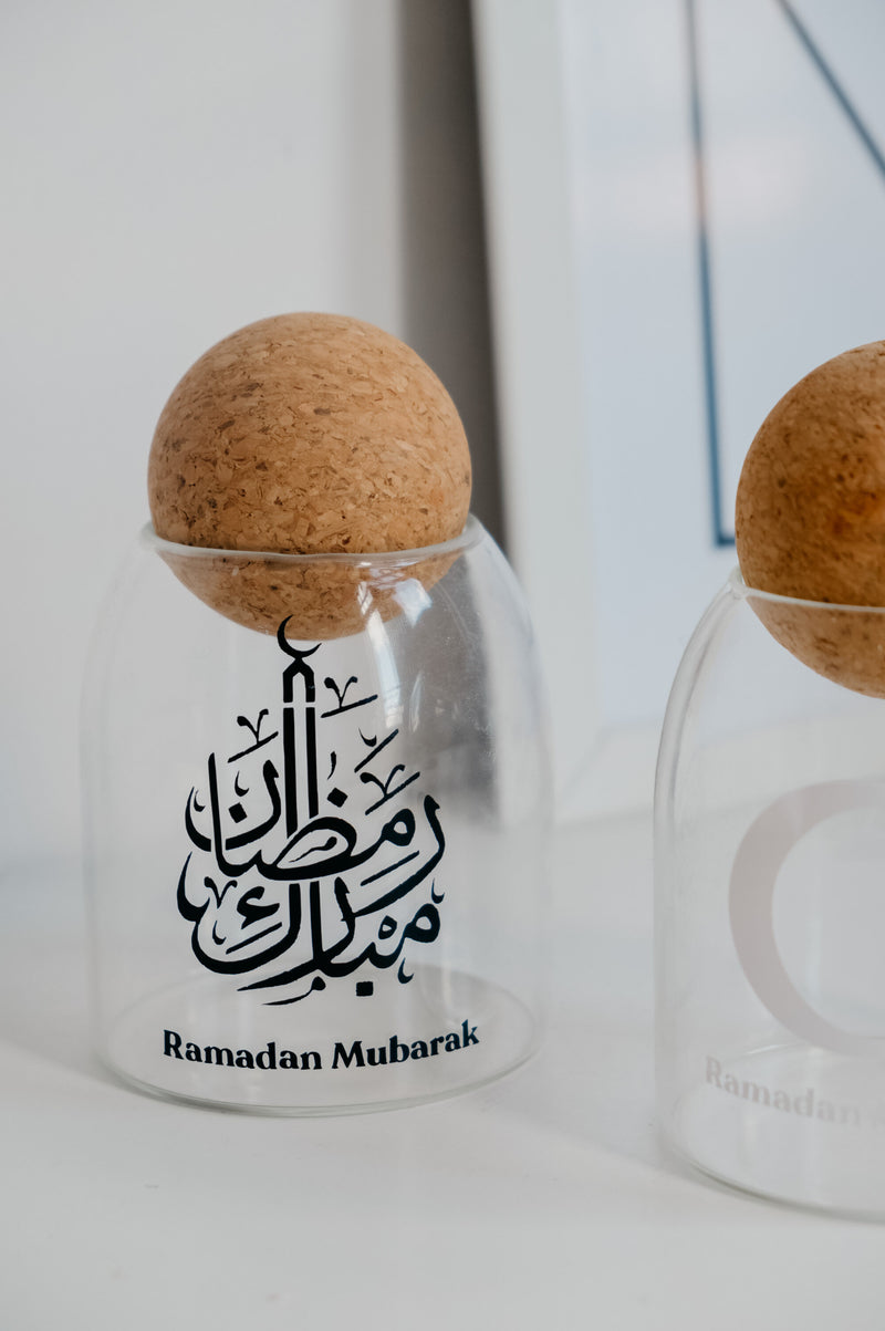 Ramadan Eid Cork Ball Sweets and Food Glass Jar