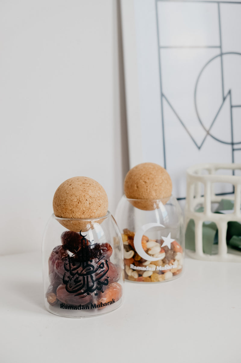 Ramadan Eid Cork Ball Sweets and Food Glass Jar