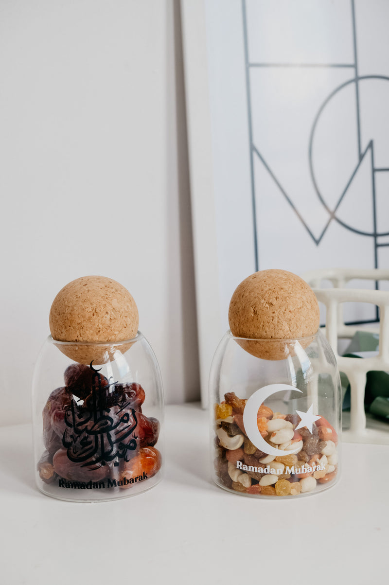 Ramadan Eid Cork Ball Sweets and Food Glass Jar