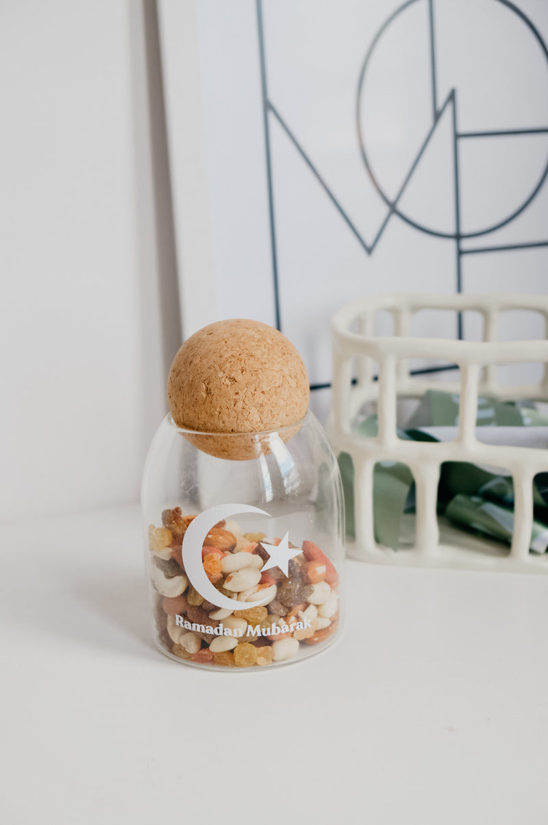 Ramadan Eid Cork Ball Sweets and Food Glass Jar