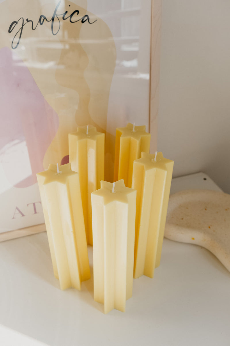 Star Pillar Vegan Soy Wax Candle - 9 options available