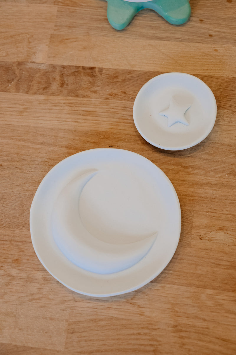 Moon and Star Celestial Handmade Trinket Tray Dish Set of 2