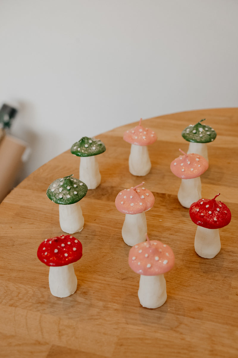 Mini Mushroom Dots Wax Candle