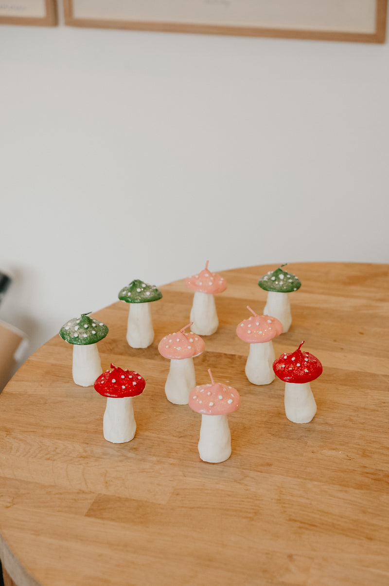 Mini Mushroom Dots Wax Candle