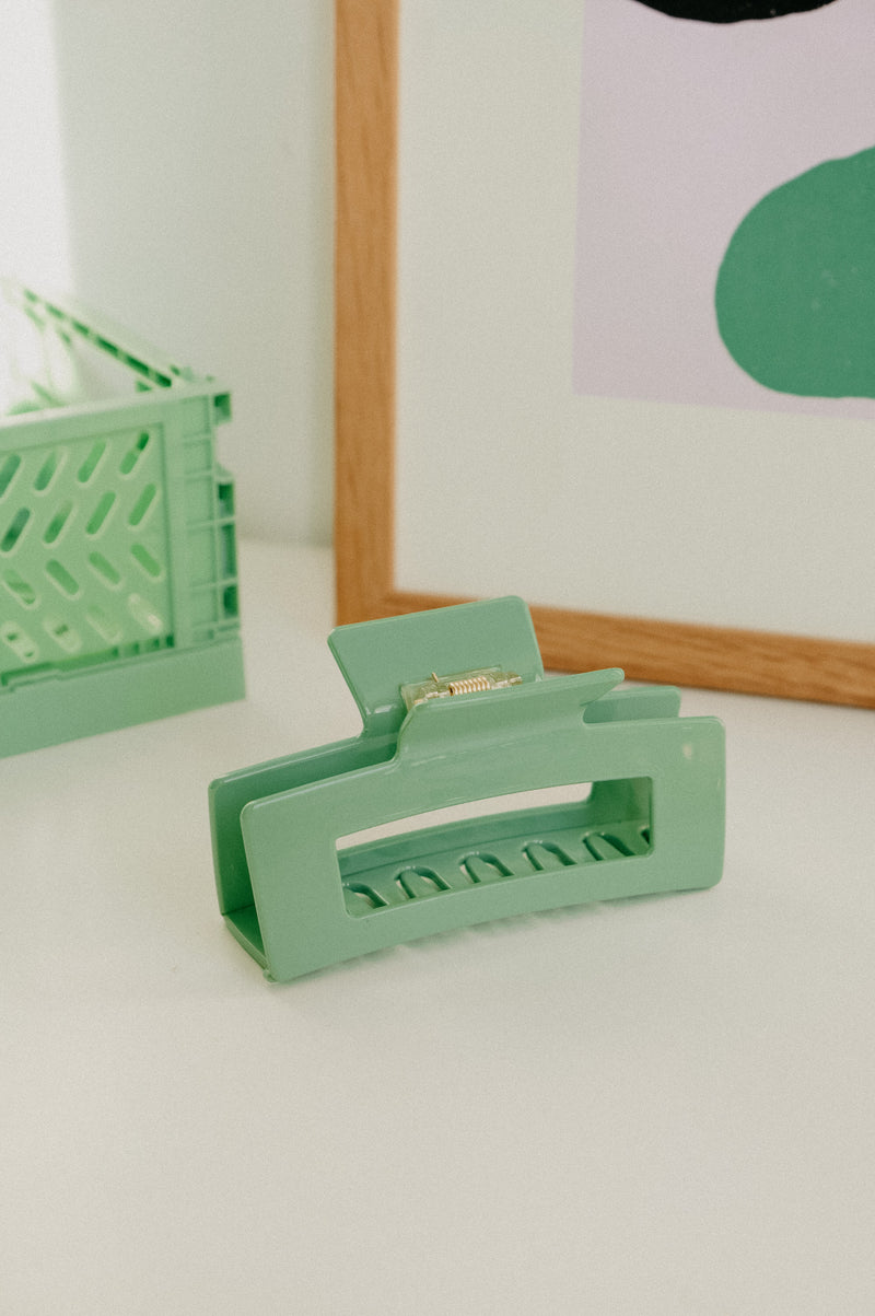 Leni Medium Sage Green Claw Clip